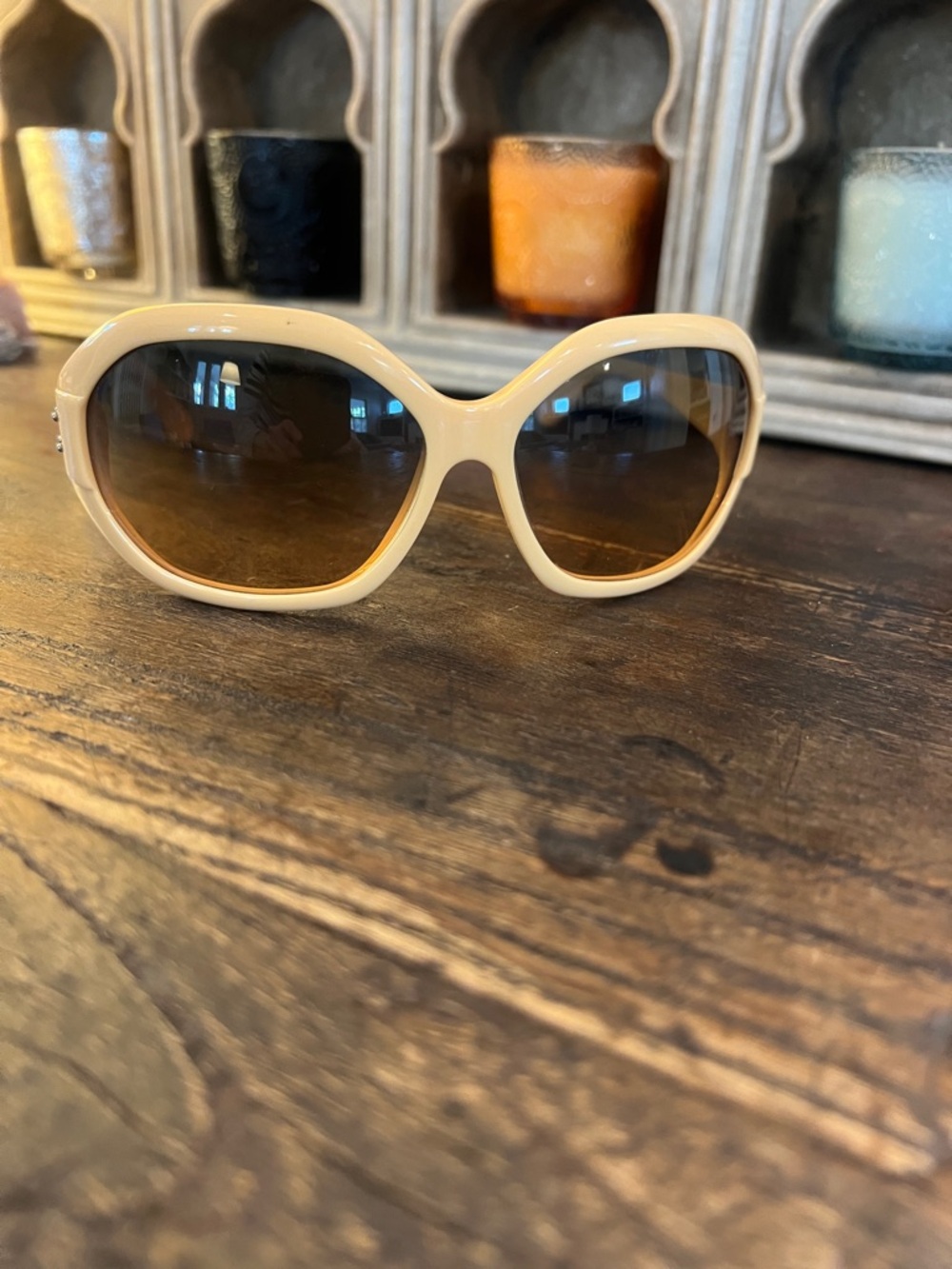 Moschino sunglasses peach orange oversized oval MO3716